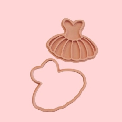 Moldes para biscoitos em forma de vestido de bailarina cor-de-rosa
