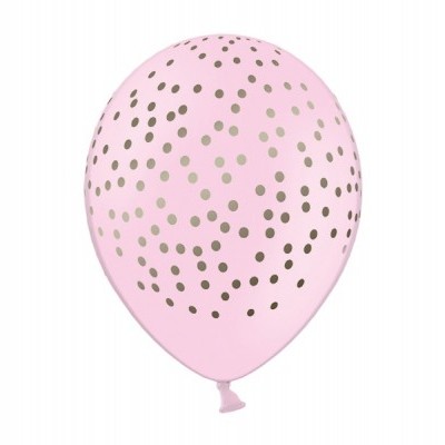 Balão cor-de-rosa com pontos dourados