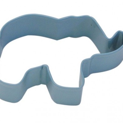 Cortador de bolachas azul em forma de elefante