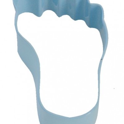 Cortador de biscoitos azul em forma de pé