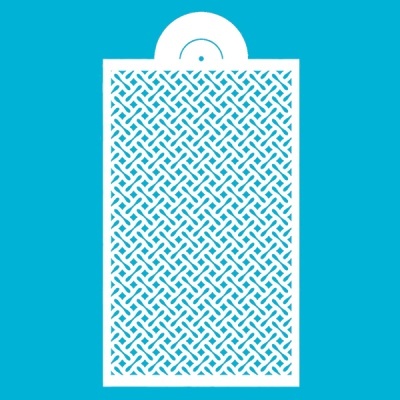 Filtro branco com padrão entrelaçado sobre fundo azul