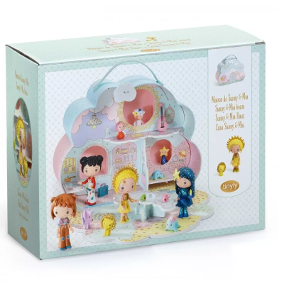 Caixa de conjunto de brinquedos Tinyly com figuras e acessórios em miniatura