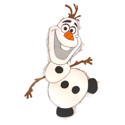 Boneco de neve de pelúcia branco com detalhes pretos e nariz laranja