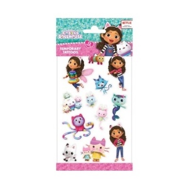 Pacote de tatuagens temporárias com personagens animados coloridos