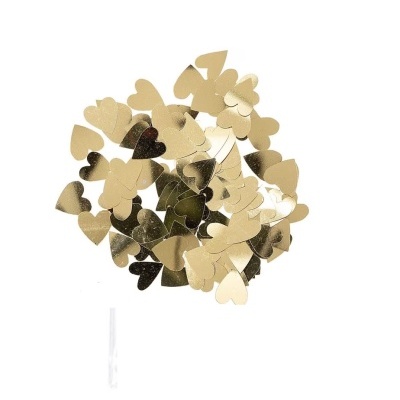 Confete metálico dourado em forma de coração