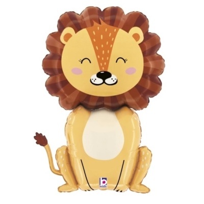 Balão de ar foil em forma de leão sorridente