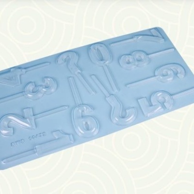 Forma silicone azul moldar números de 0 a 9