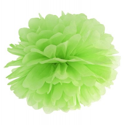Pom pom decorativo de papel verde claro