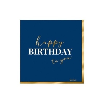 Guardanapo azul escuro com texto 