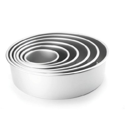 Conjunto de formas redondas de metal cinzento encaixadas umas dentro das outras