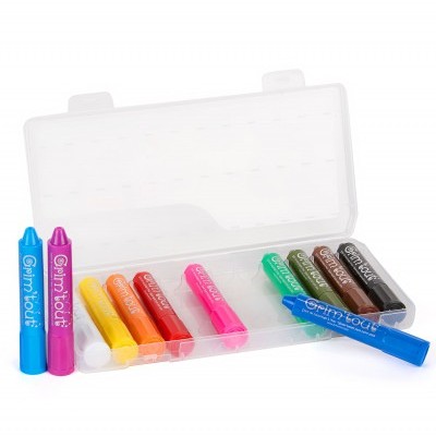 Conjunto de canetas coloridas em estojo transparente