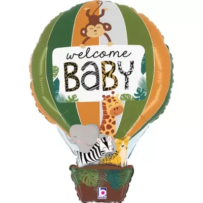 Balão decorativo com animais e texto welcome BABY