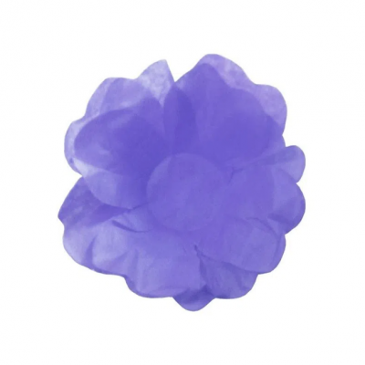 Flor decorativa roxa de tecido translúcido
