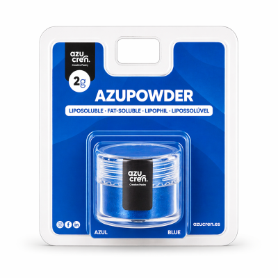 Embalagem azul de pó azul AZUPOWDER para pastelaria