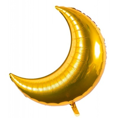 Balão lua metálico dourado