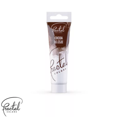 Tubo branco e castanho de corante alimentar Fractal Colors COCOA