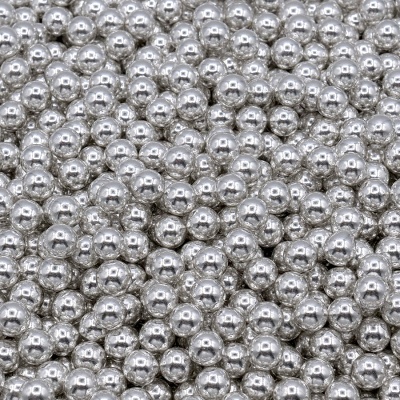 Bolinhas metálicas prateadas brilhantes agrupadas