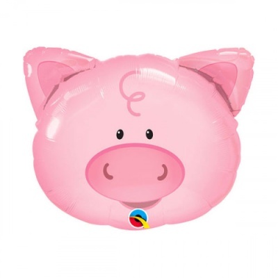 Balão cor-de-rosa em forma de cabeça de porco
