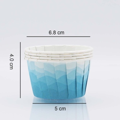 formas para bolos em papel azul com medidas destacadas