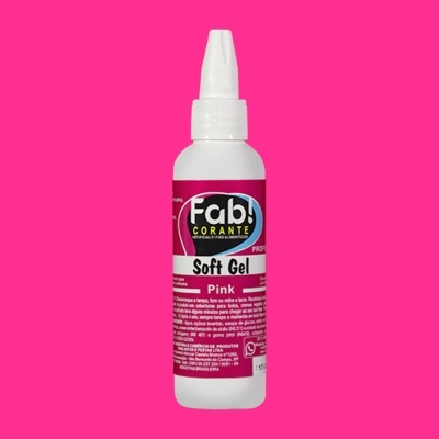 Frasco branco com corante alimentício Soft Gel cor Pink