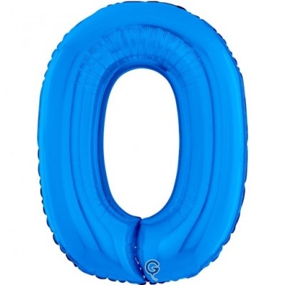 Balão azul em formato número zero