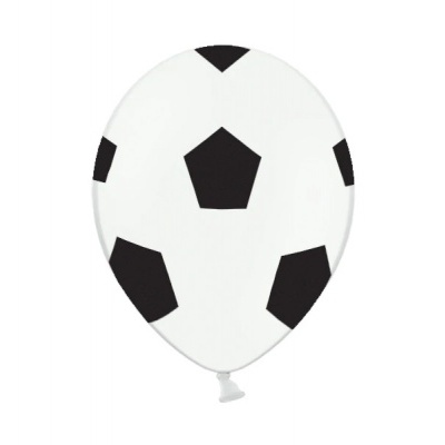 Balão branco com padrão preto de bola de futebol