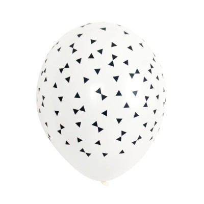 Balão branco com triângulos pretos