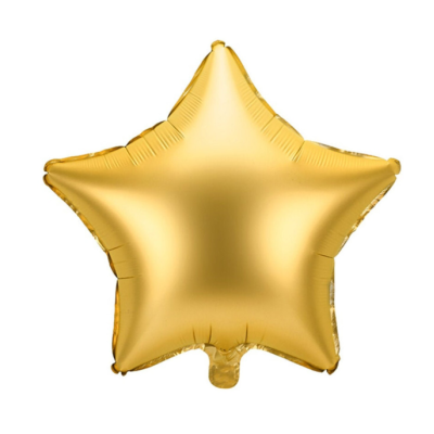 Balão em forma de estrela dourada de material foil
