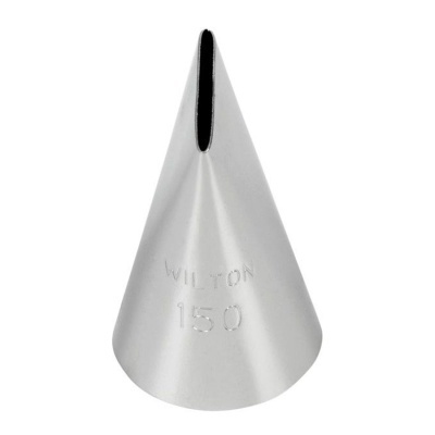 Bico de pasteleiro Wilton 150 em inox prateado com ranhura estreita