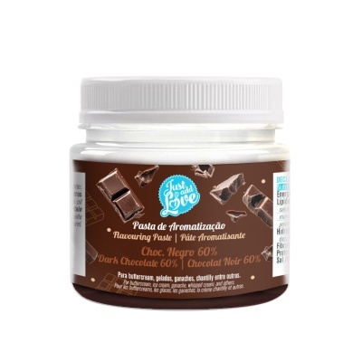 Frasco de pasta de aromatização de chocolate 60% com rótulo castanho