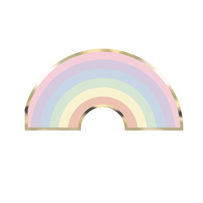 Tapete arco-íris em cores pastel com borda dourada