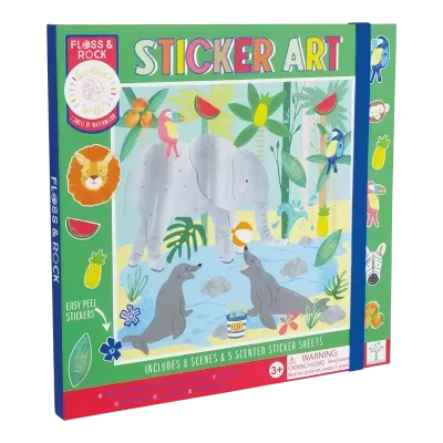 Kit de arte sticker Floss & Rock com desenhos de animais e vegetação