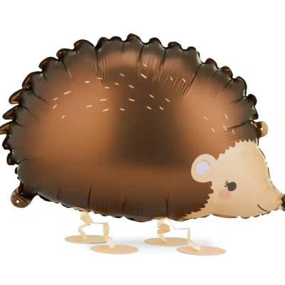 Balão metalizado em forma de ouriço-marinho castanho e bege