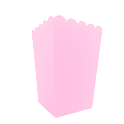 Caixa de papel rosa para pipocas