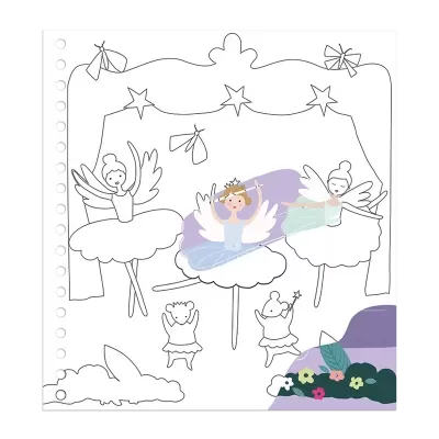 Livro para colorir com desenhos de anjos e animais vestidos de bailarina