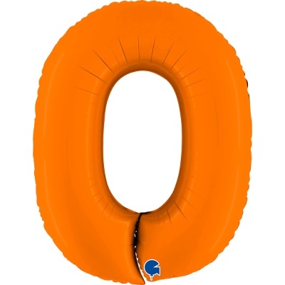 Boia insuflável cor laranja em forma do número 0