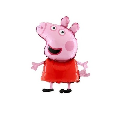 Balão do personagem Peppa Pig com vestido vermelho