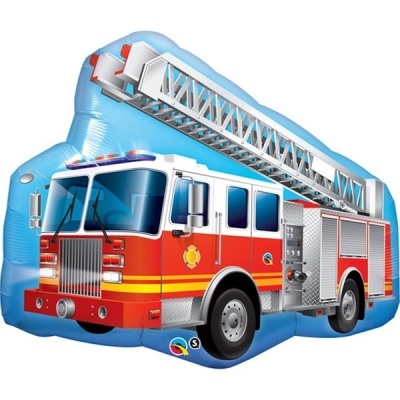 Balão em forma de camião de bombeiros colorido