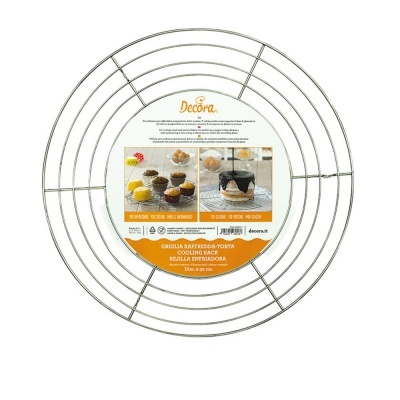 Grelha arrefecedora redonda metálica Decora com etiqueta central