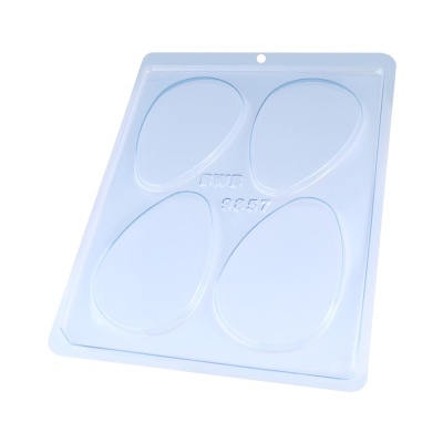 Molde de silicone transparente com quatro cavidades em formato de gota