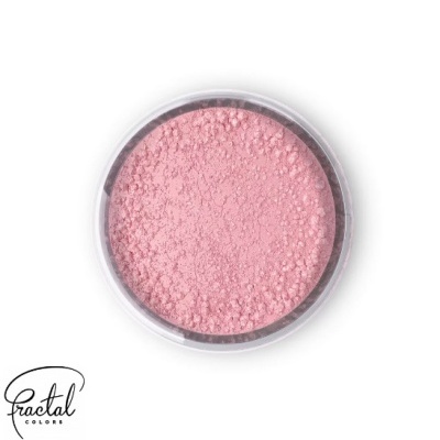 Pó solto rosa claro em recipiente redondo transparente com logo Fractal Colors