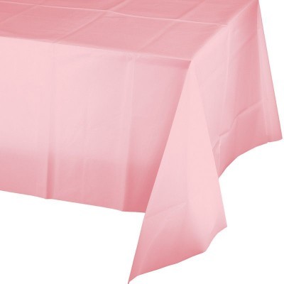 Toalha de mesa rosa lisa de plástico