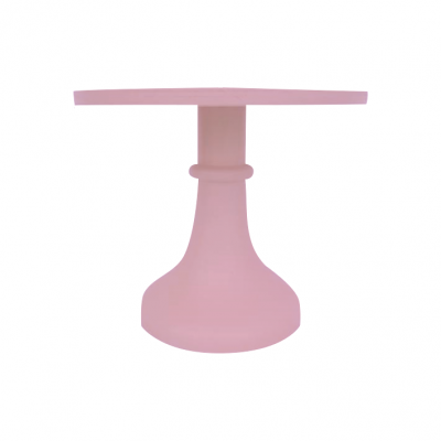 Base para bolo rosa em plástico com topo redondo e estrutura sólida