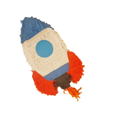 Piñata foguete de papel crepom colorido