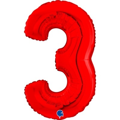 Balão vermelho forma número 3