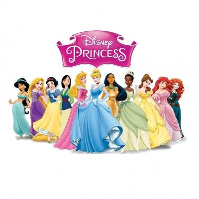 Ilustração das princesas Disney com logótipo Disney PRINCESS