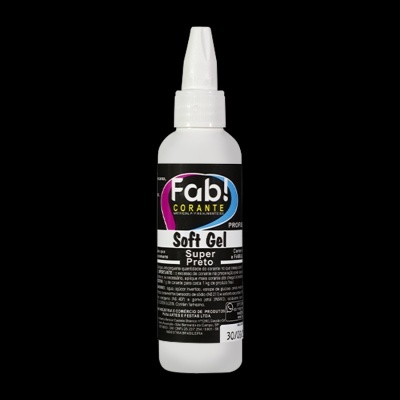 Frasco de corante em gel preto com tampa de bico aplicador