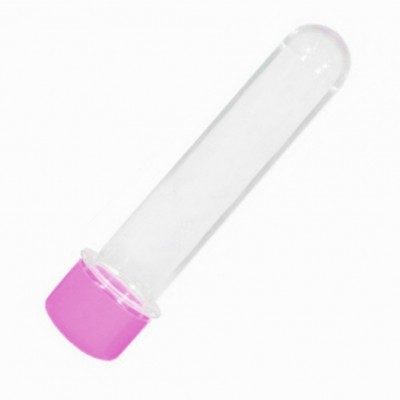 tubo de ensaio de vidro com tampa rosa