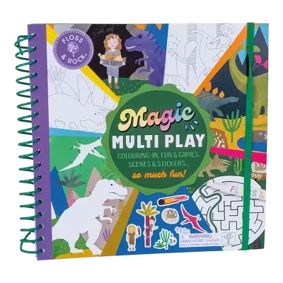 Livro infantil Magic Multi Play com desenhos coloridos e atividades para crianças
