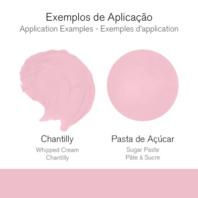 Exemplos de aplicação de Chantilly e Pasta de Açúcar cor rosa claro